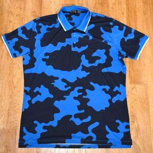G/Fore Blue Camo Men's Large Short Sleeve Polo